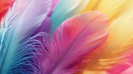 Obraz premium Colorful layered feathers a carnivalinspired texture closeup