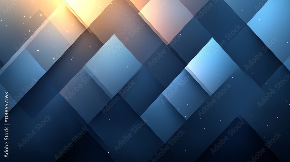 Poster Abstract geometric background with intersecting squares and subtle light effects creating a modern and sophisticated look
