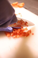  Dicing Fresh Bell Pepper