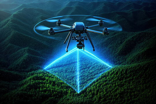 Drone scanning forest with lidar: implementing innovative technology for environmental monitoring