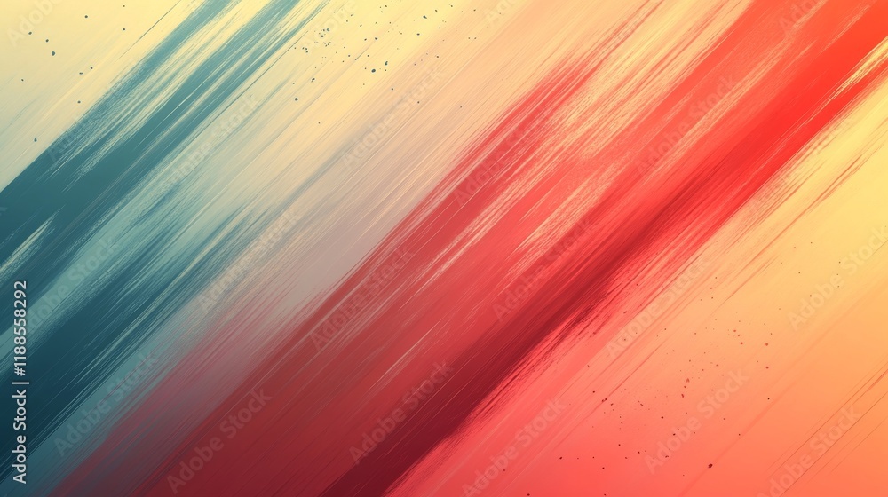 Poster abstract brushstrokes with blue red and yellow hues creating dynamic modern background