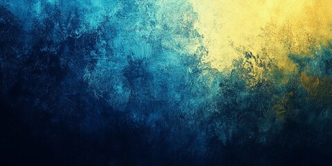 Fototapeta premium Grainy yellow and blue abstract texture with soft noise, perfect for modern backgrounds and digital design projects, book illustration style