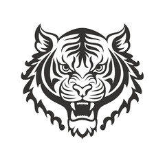 Bengal tiger vector art illustration on a white background, perfect for wildlife-themed designs and creative projects.