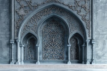 Obraz premium Islamic mosque background for Ramadan social media posts. Muslim greeting card.