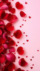 Charming Red Roses with Petals for a Romantic Setting