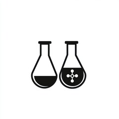 Two Erlenmeyer Flasks Showing Chemical Reaction