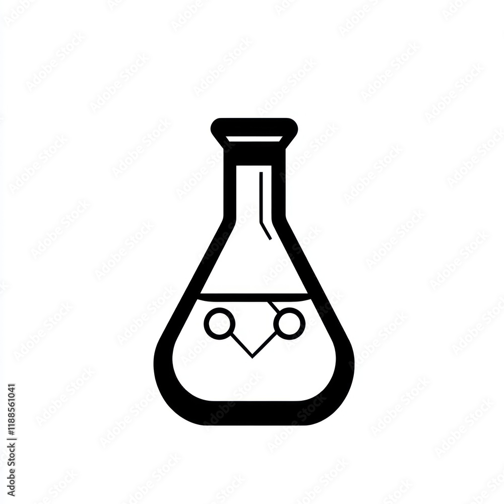 Poster a simple black outline drawing of a flask