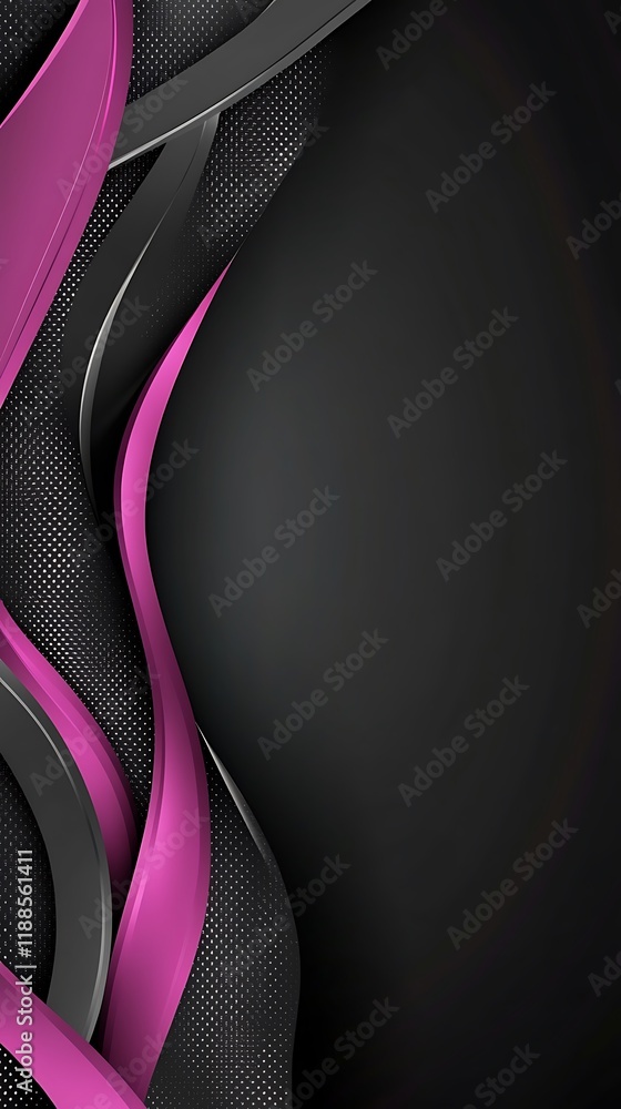 Poster Abstract design, pink and dark gray lines, dark background. Possible use for website backgrounds