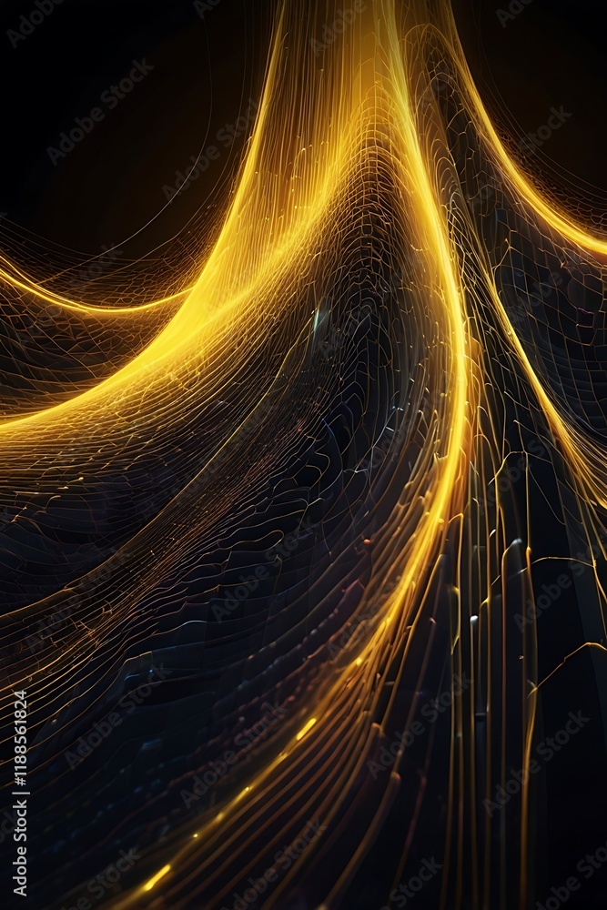 Aufkleber golden network abstract background perfect for business presentations or websites with tech themes