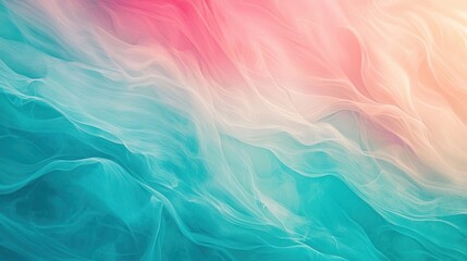 Fototapeta premium Abstract Teal and Pink Waves: A Serene Visual Symphony