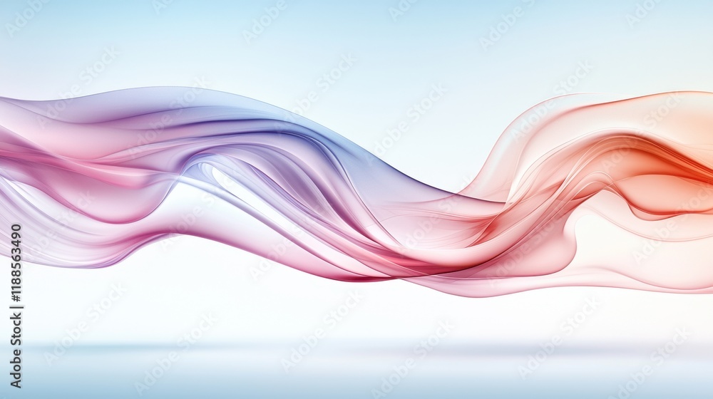 Wall mural A pink and blue wave on a blue background