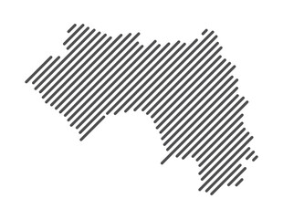Guinea - Map of the country formed by lines. Vector Illustration.