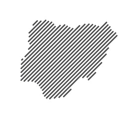 Fototapeta premium Nigeria - Map of the country formed by lines. Vector Illustration.