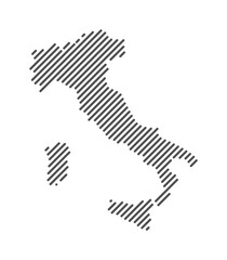 Italy - Map of the country formed by lines. Vector Illustration.