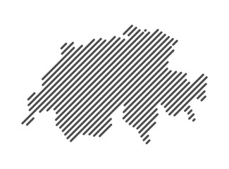 Switzerland - Map of the country formed by lines. Vector Illustration.