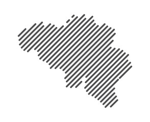 Belgium - Map of the country formed by lines. Vector Illustration.