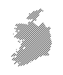 Ireland - Map of the country formed by lines. Vector Illustration.