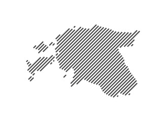 Estonia - Map of the country formed by lines. Vector Illustration.