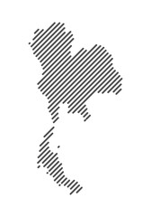 Thailand - Map of the country formed by lines. Vector Illustration.