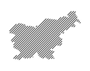 Slovenia - Map of the country formed by lines. Vector Illustration.