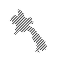 Laos - Map of the country formed by lines. Vector Illustration.