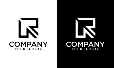 Creative Initial Letter R Arrow Logo Design Vector