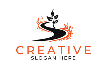 Obraz premium burnt path and tree logo