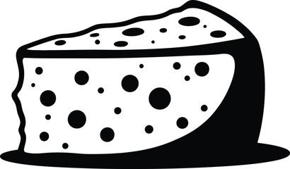 Cheese Slice Icon on Checkerboard Transparent Background