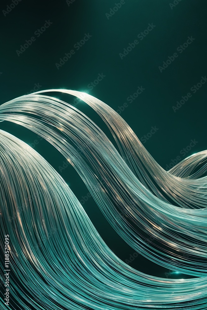 Poster abstract flowing lines background for business technology, data transfer and communication