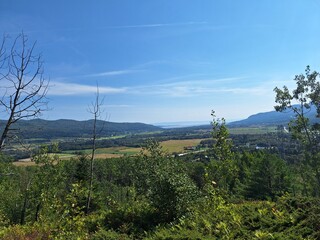 Beautiful view from a hiking spot of mountains