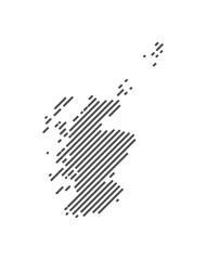 Scotland - Map of the country formed by lines. Vector Illustration.