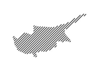 Cyprus - Map of the country formed by lines. Vector Illustration.