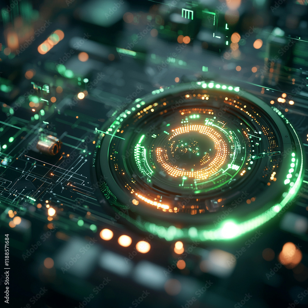 Poster ai generated futuristic green earth transitioning technology hub digital art high-tech environment c