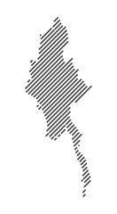 Myanmar - Map of the country formed by lines. Vector Illustration.