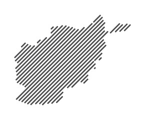 Afghanistan - Map of the country formed by lines. Vector Illustration.