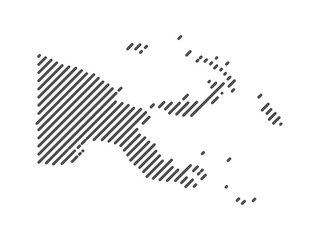 Papua New Guinea - Map of the country formed by lines. Vector Illustration.