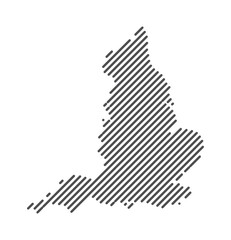 England - Map of the country formed by lines. Vector Illustration.