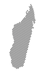 Madagascar - Map of the country formed by lines. Vector Illustration.