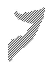 Somalia - Map of the country formed by lines. Vector Illustration.