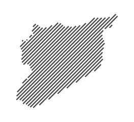 Syria - Map of the country formed by lines. Vector Illustration.
