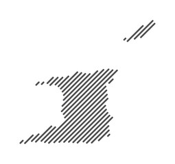 Trinidad and Tobago - Map of the country formed by lines. Vector Illustration.