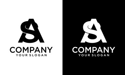 Creative SA Alphabet letters Initials Monogram logo AS, S and A