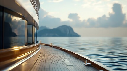 Luxury Yacht Cruise at Sunset: Serene Ocean Voyage