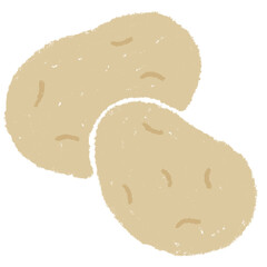 素朴な手描きのじゃがいも