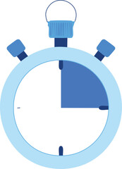 Film & Video, From 1 minite to 90 minutes on stopwatch icon in flat style. Clock face timer vector illustration on isolated background. Countdown sign business concept