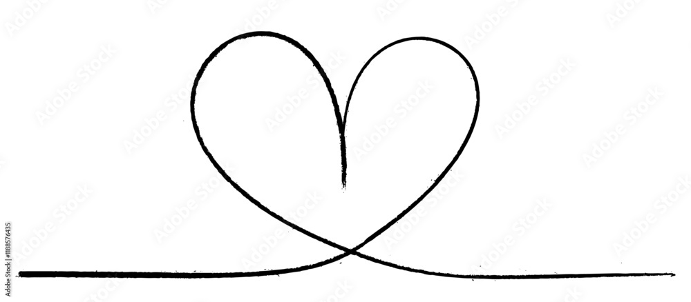 Canvas Prints minimalist black heart outline resting on a horizontal line, symbolizing balance and simplicity in d