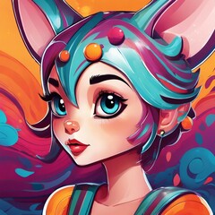 vector illustration of a beautiful girl