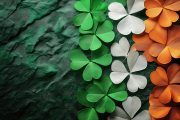 Colorful shamrocks and Irish flags celebrate Heritage Month with vibrant symbols of culture and pride