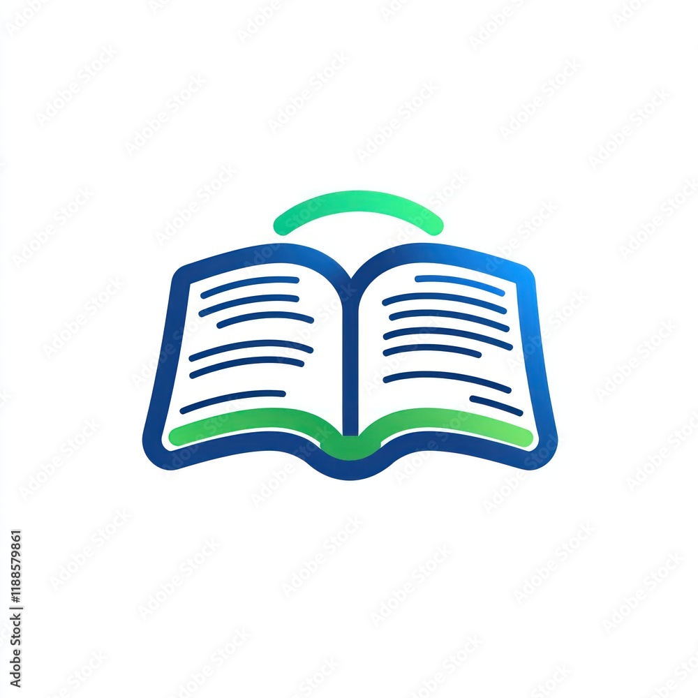 Poster open book icon representing knowledge and learning
