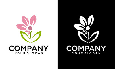 Creative Classic flower logo for branding in black